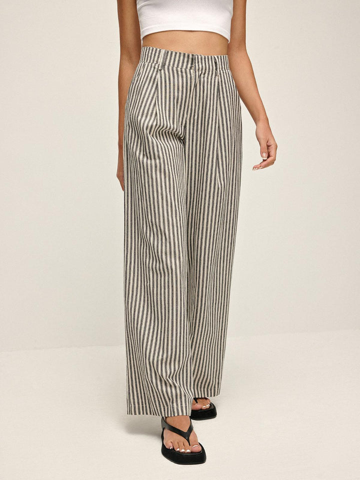 Penelope | High - Waist Long Pants - MAISON EMILY