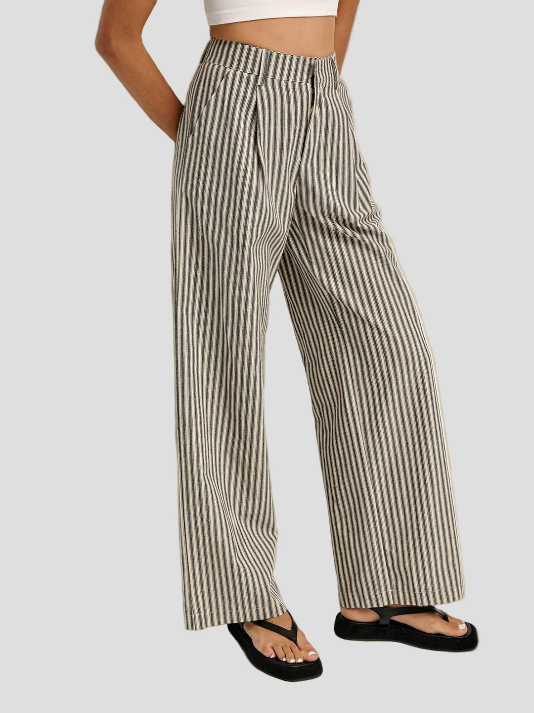 Penelope | High - Waist Long Pants - MAISON EMILY