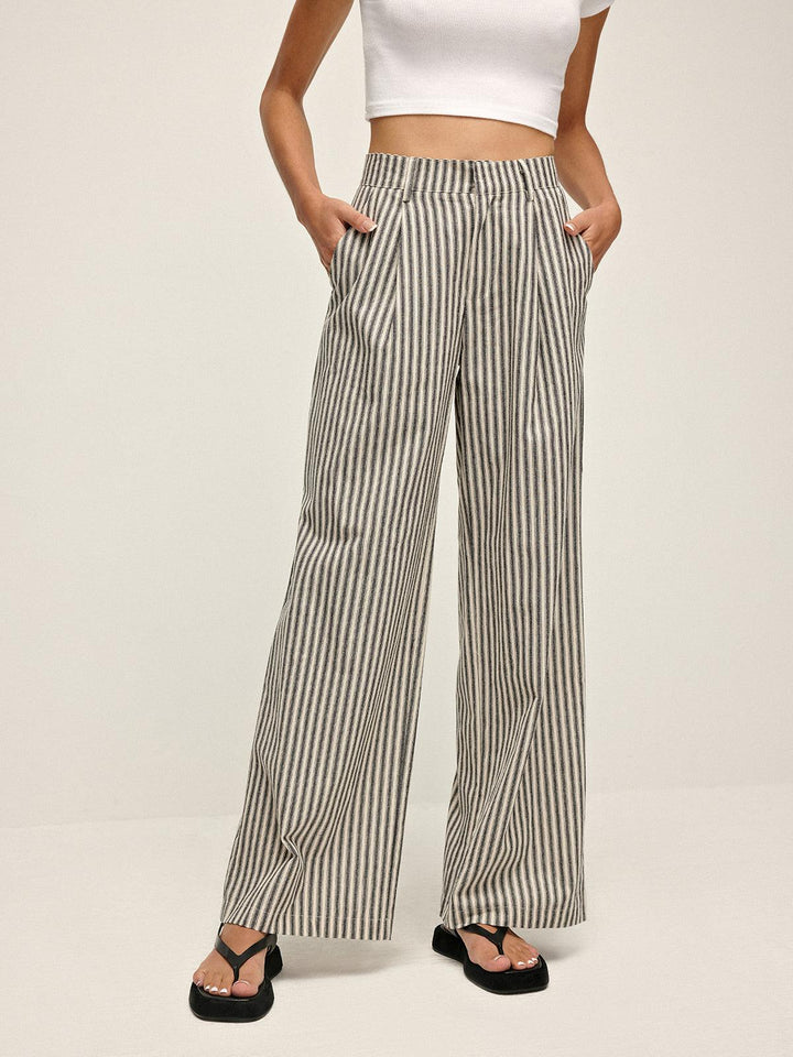 Penelope | High - Waist Long Pants - MAISON EMILY