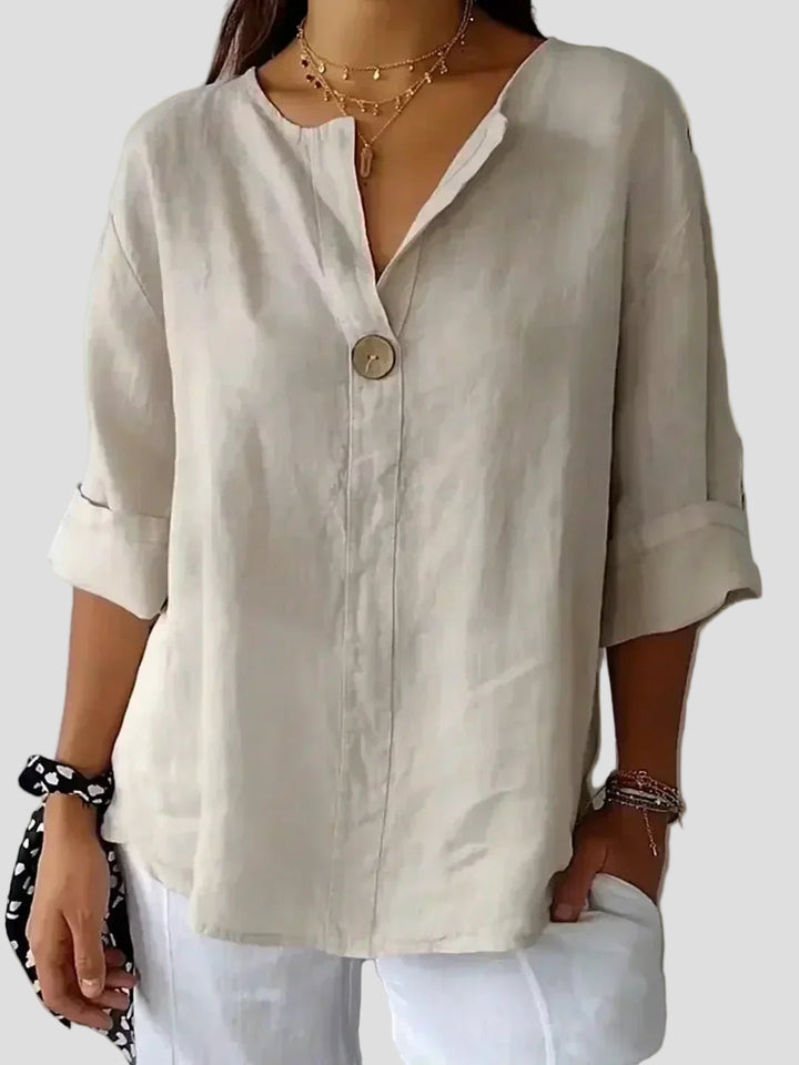 Ruby | Casual V - Neck Blouse - MAISON EMILY