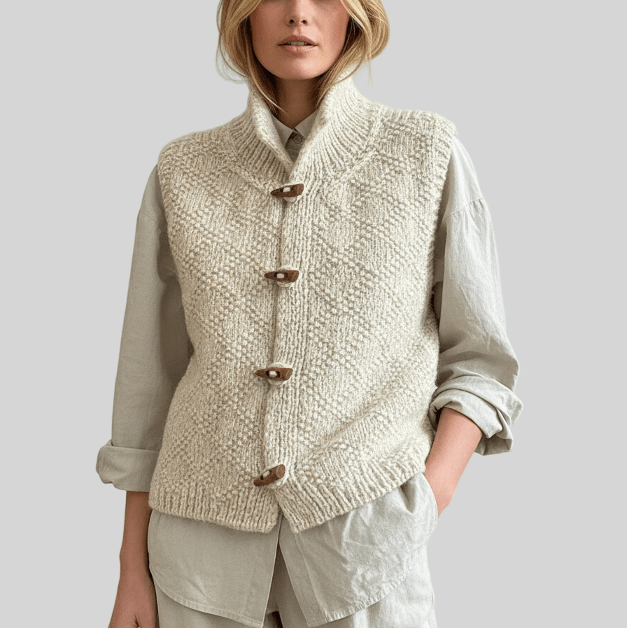 Sofia | Elegant cardigan without sleeves - MAISON EMILY
