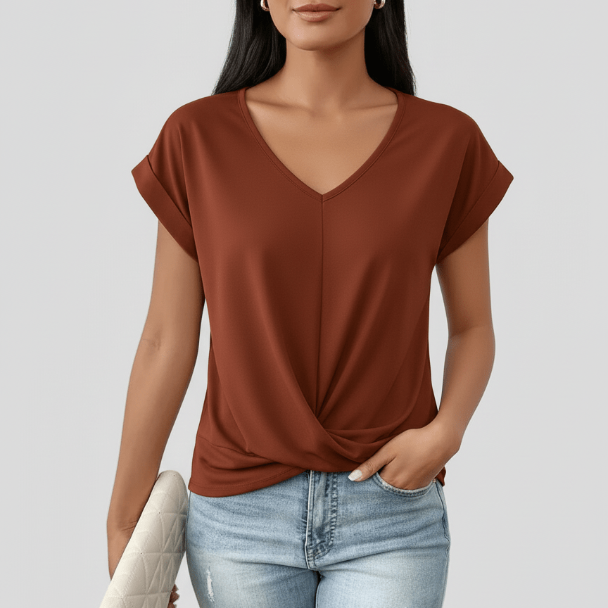 Sophie | Cute V - Neck Shirt - MAISON EMILY