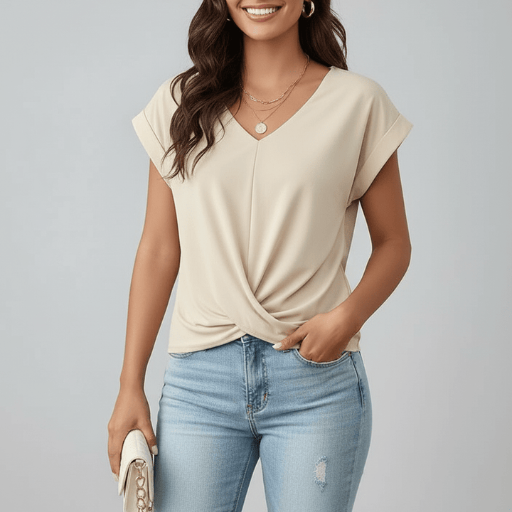 Sophie | Cute V - Neck Shirt - MAISON EMILY