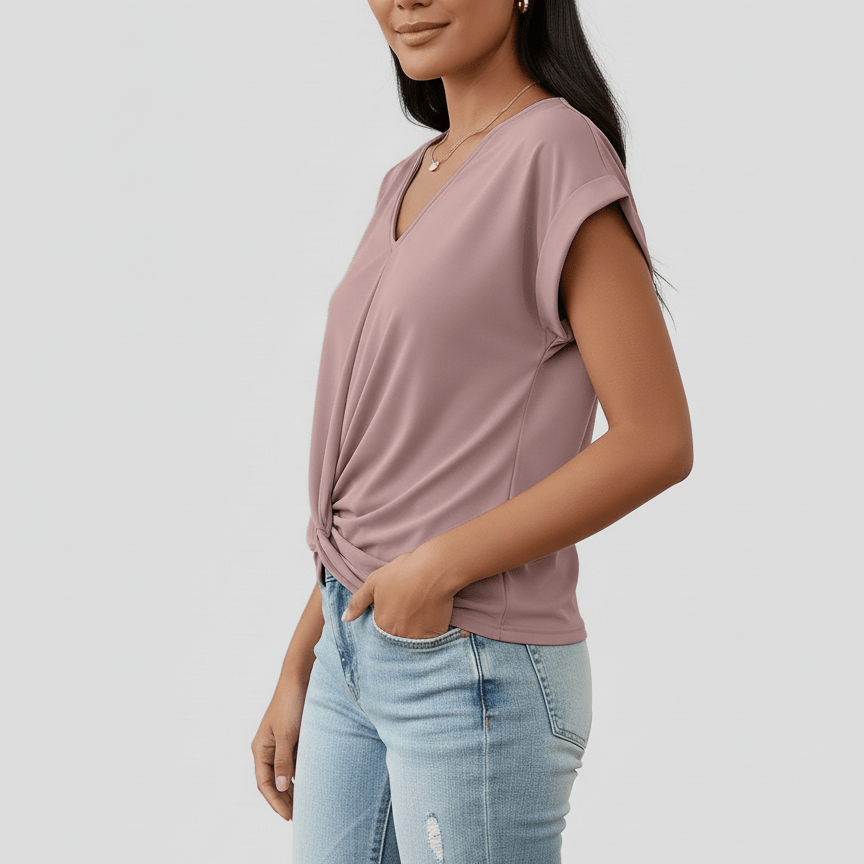 Sophie | Cute V - Neck Shirt - MAISON EMILY