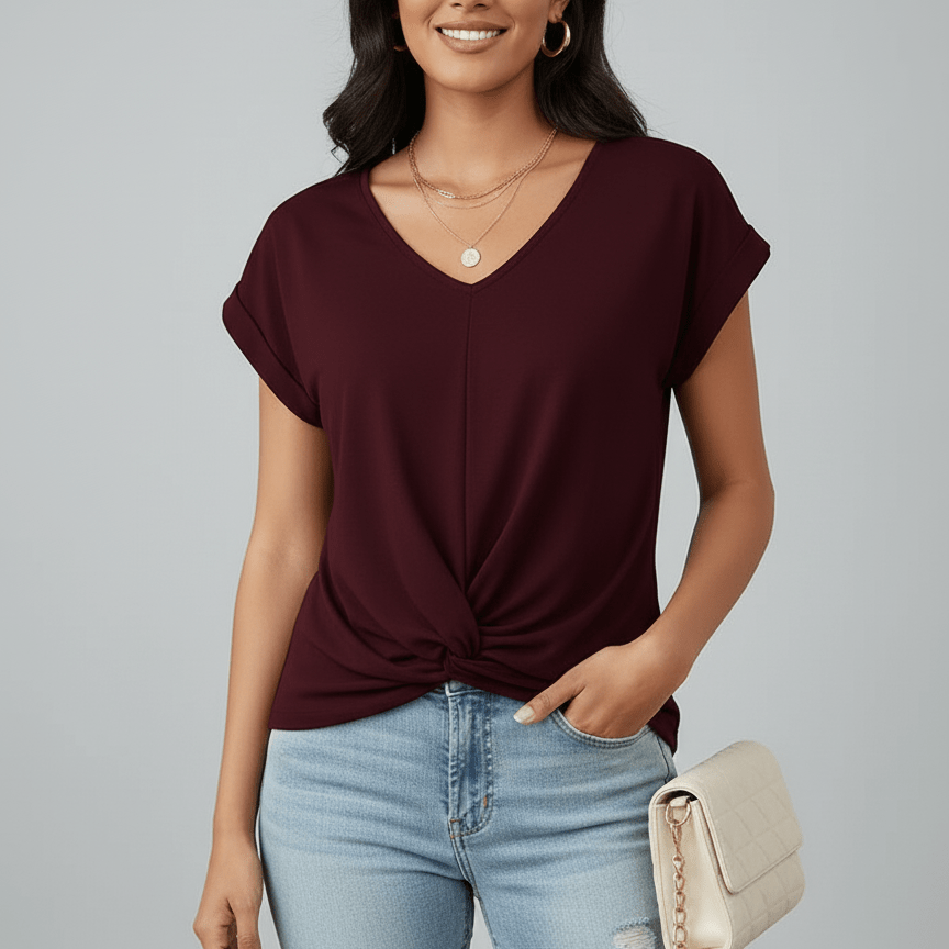 Sophie | Cute V - Neck Shirt - MAISON EMILY