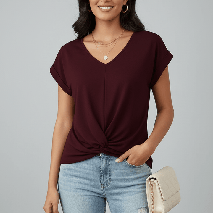 Sophie | Cute V - Neck Shirt - MAISON EMILY