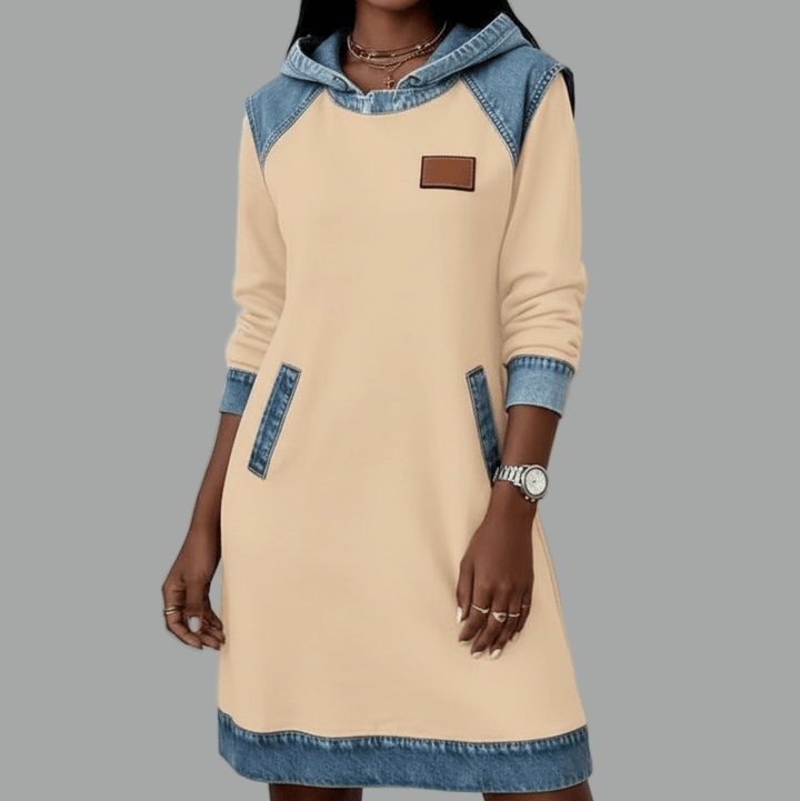 Zoe | Denim Hoodie Dress - MAISON EMILY